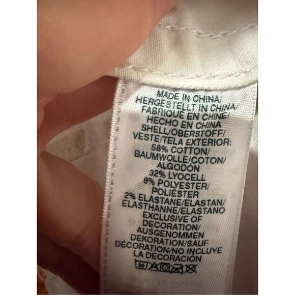 True Religion Fashion trucker with Red Logo on Sleeves Sz XS White Jean Jacket - Picture 11 of 11